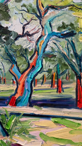 Peinture intitulée "chêne liege" par Raphaël Martinez, Œuvre d'art originale, Huile Monté sur Châssis en bois