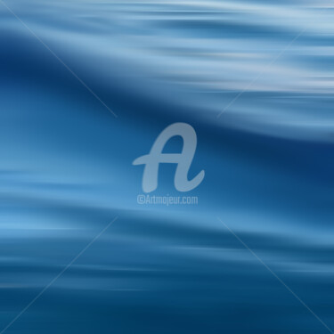 Ondulations marines - abstraction bleue Arts numériques intitulée "Ondulations marines…" par Artenseo, Œuvre d'art originale, Peinture numérique