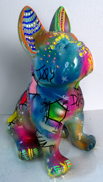 Rzeźba zatytułowany „Statue Bouledogue P…” autorstwa Pvettese, Oryginalna praca, Farba w spray'u
