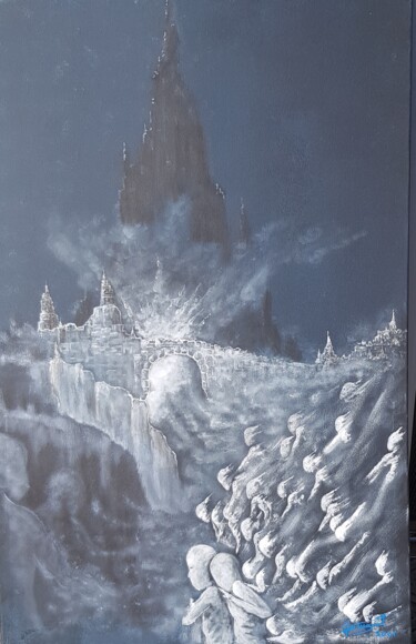 Painting titled "Allons voire enfants" by Jerome Peitregnet, Original Artwork, Acrylic Mounted on Wood Stretcher frame
