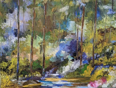 Colorful ghost landscape Painting titled "Colorful ghost land…" by Nicole Caron, Original Artwork, Oil