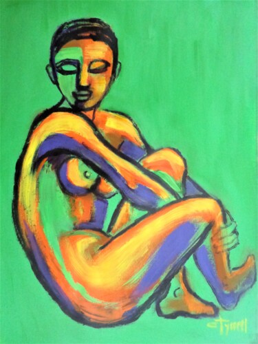 Green And Orange Figure 绘画 标题为“Green And Orange Fi…” 由Carmen Tyrrell, 原创艺术品, 丙烯