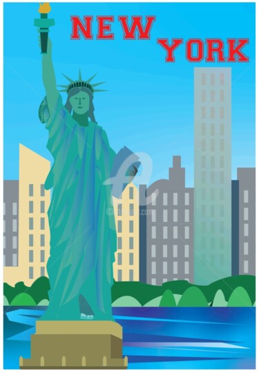 「New York」というタイトルのデジタルアーツ Uljana Bekisによって, オリジナルのアートワーク, 2Dデジタルワーク