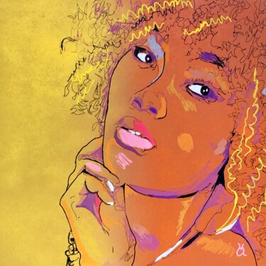 Peinture intitulée "Jeune sénégalaise à…" par Hervé Alexandre, Œuvre d'art originale, Acrylique