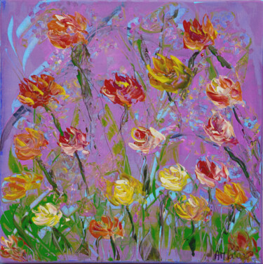 Peinture intitulée "Prairie champêtre" par Anne Marie Palaze, Œuvre d'art originale, Acrylique