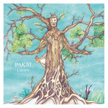 Painting titled "L'arbre" by Marlène Chauveau, Original Artwork, Watercolor