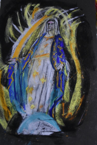Painting titled "Virgem maria" by Gritodetinta, Original Artwork, Pastel