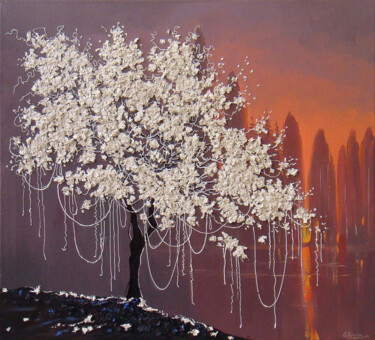 Pintura titulada "Flowering Tree/ Spr…" por Irini Karpikioti, Obra de arte original, Acrílico Montado en Bastidor de camilla…