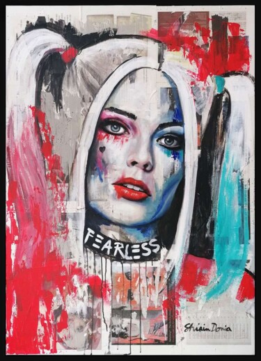 Pintura intitulada "FEARLESS" por Shirin Donia, Obras de arte originais, Acrílico Montado em artwork_cat.
