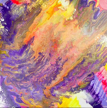 Peinture intitulée "Les Lavandes" par Florence Féraud-Aiglin, Œuvre d'art originale, Acrylique Monté sur Châssis en bois
