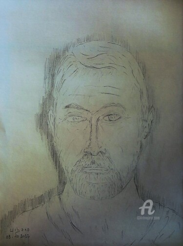 Drawing titled "Autoportrait 2022." by Roberto Urbano, Original Artwork, Pencil
