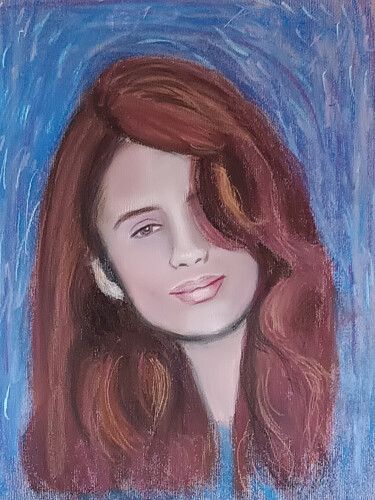 Dessin intitulée "Into the blue" par Marit Refsnes, Œuvre d'art originale, Pastel
