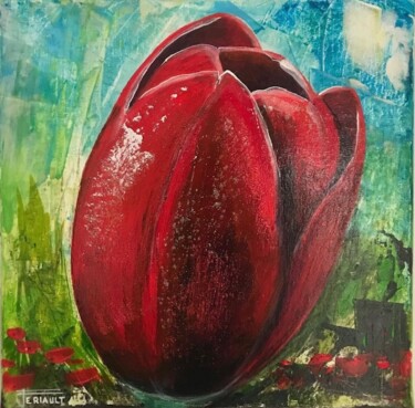 Peinture intitulée "TULIPES 3" par Pascal Feriault, Œuvre d'art originale, Acrylique
