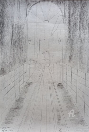 Drawing titled "Eléctrico" by Roberto Urbano, Original Artwork, Pencil