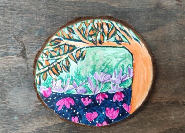 Schilderij getiteld "Petite forêt #52" door Anne Maury, Origineel Kunstwerk, Gouache