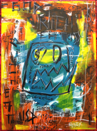 Peinture intitulée "Rich Eat USD" par 0xec6d0, Œuvre d'art originale, Acrylique Monté sur Châssis en bois