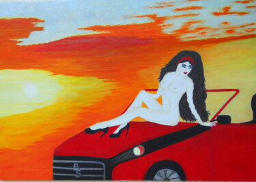...die mit dem roten Cabriolet 绘画 标题为“...die mit dem rote…” 由Bosa Steinert, 原创艺术品, 油