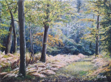 Peinture intitulée "Début d'automne" par Myriam Gylon, Œuvre d'art originale, Acrylique Monté sur Châssis en bois