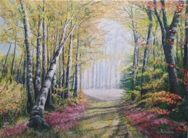 Peinture intitulée "La fin de l'été" par Myriam Gylon, Œuvre d'art originale, Acrylique Monté sur Châssis en bois