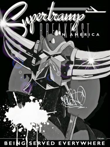 绘画 标题为“supertramp goldorak” 由Dominique Kleiner, 原创艺术品, 数字油画