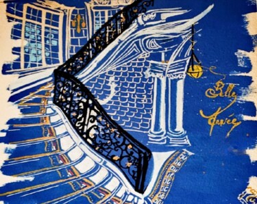 Carte de voeux- Entrée Parisienne Peinture intitulée "Carte de voeux- Ent…" par Florence Giraud, Œuvre d'art originale, Acrylique