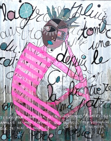 绘画 标题为“Naître à la Pluie” 由Roger.M, 原创艺术品, 丙烯 安装在木质担架架上