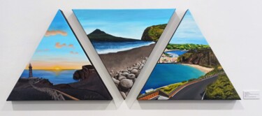 Pintura intitulada "Coleção "ILHA AZUL"" por Sofia Sant´Ana, Obras de arte originais, Acrílico Montado em Armação em madeira