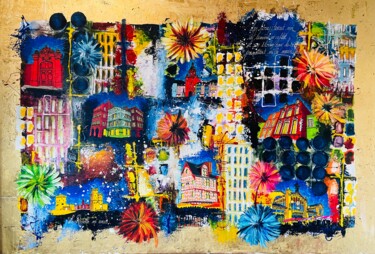 Peinture intitulée "LA ROCHELLE MI AMOR" par Eric Moteau Verneuille, Œuvre d'art originale, Huile Monté sur Châssis en bois
