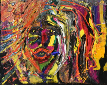 Painting titled "dasflores Xx" by Gritodetinta, Original Artwork, Pastel Mounted on Wood Stretcher frame