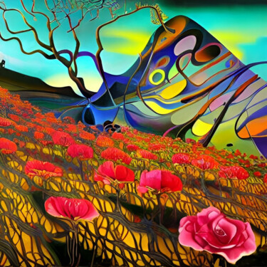 数字艺术 标题为“Landscape abstract” 由Esmyart, 原创艺术品, AI生成的图像