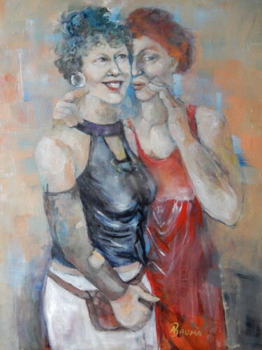 Peinture intitulée "Tratsch" par Angela Bruma, Œuvre d'art originale, Huile