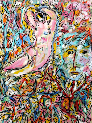 Schilderij getiteld "Expectation" door Jean Mirre, Origineel Kunstwerk, Olie