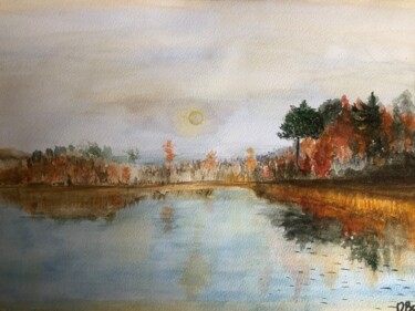 Peinture intitulée "Appeasement" par O. Bar, Œuvre d'art originale, Aquarelle Monté sur Carton