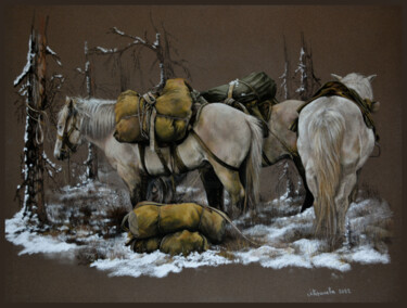 Painting titled "Halt" by Anna Pershneva, Original Artwork, Pastel