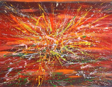 Peinture intitulée "N° 21.09 Soleil cou…" par Isa-L, Œuvre d'art originale, Acrylique Monté sur Châssis en bois