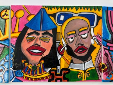 Peinture intitulée "LENA et JULES" par Philippe Combis (PhilIppe CBS), Œuvre d'art originale, Acrylique