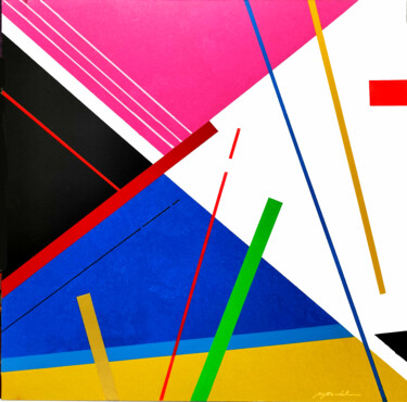 Pittura intitolato "LINEE MULTICOLOR 106" da Gio Mondelli, Opera d'arte originale, Acrilico