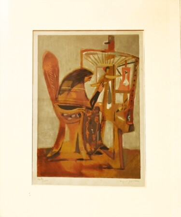 Gravures & estampes intitulée "Vieira da Silva a p…" par David Cipriano Alves, Œuvre d'art originale, Sérigraphie Monté sur…