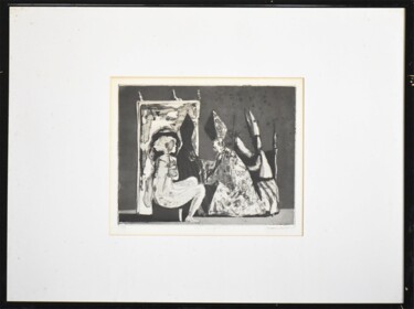 Printmaking titled "The confession" by David Cipriano Alves, Original Artwork, Etching Mounted on Other rigid panel