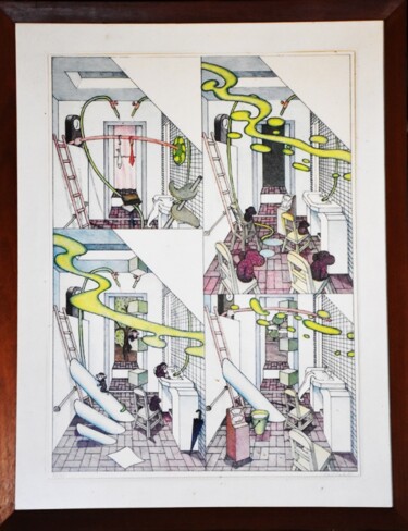 Incisioni, stampe intitolato "René Bértholo - Jog…" da David Cipriano Alves, Opera d'arte originale, Litografia Montato su T…