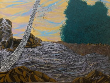 Painting titled "Peaceful place 07" by Alicia Lopez, Original Artwork, Acrylic