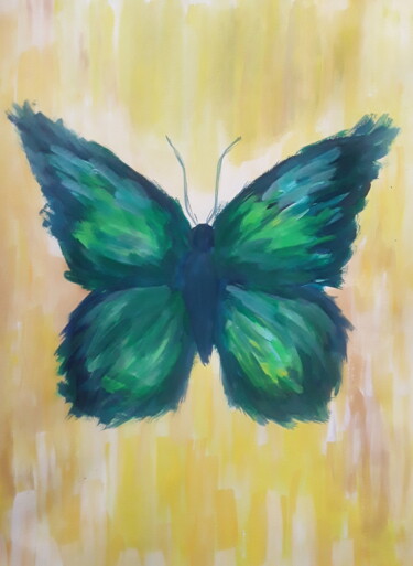绘画 标题为“Emerald butterfly” 由Иван Скрипель, 原创艺术品, 彩画