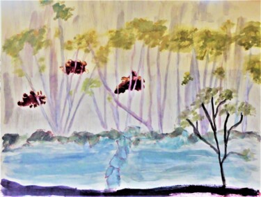 Peinture intitulée "Au bord du Lez" par Giulia Archer, Œuvre d'art originale, Huile
