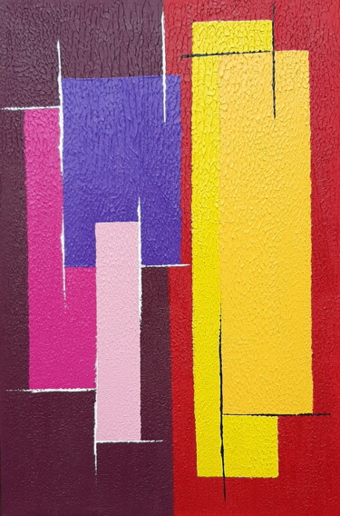 Peinture intitulée "Qatar-Iberie" par Xavier Hiriart, Œuvre d'art originale, Acrylique Monté sur Châssis en bois