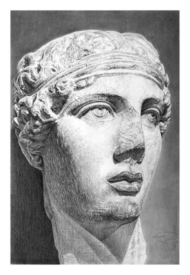 Painting titled "SAPPHO" by Fikret Özcan, Original Artwork, Graphite