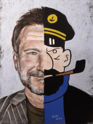 Drawing titled "Les capitaines" by Artelierdedomi, Original Artwork, Pastel Mounted on artwork_cat.