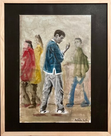 Peinture intitulée "Et un homme parlait…" par Franck Maury (Bellovaci), Œuvre d'art originale, Acrylique