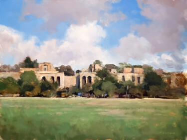 Peinture intitulée "Mt Palatine (Vue du…" par Pascal Giroud, Œuvre d'art originale, Huile
