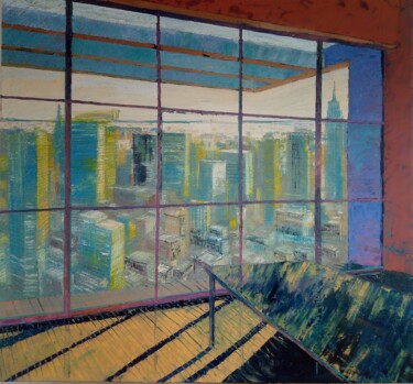 Schilderij getiteld "through the interior" door Sergio Kovalov, Origineel Kunstwerk, Olie