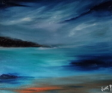 Peinture intitulée "Sunset on north" par Pascal Jung, Œuvre d'art originale, Huile